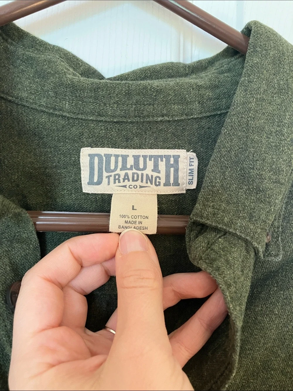 Duluth Trading Co Olive Green Button-Up Shirt Jacket